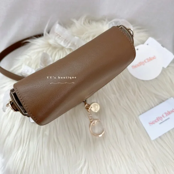 NWT See by Chloé Mara Evening Crossbody Bag Leather Suede Dark Khaki